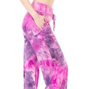 Rasblueberry Tiedye Pajama Pants Drawstring Waist Side Pockets Loungewear Small